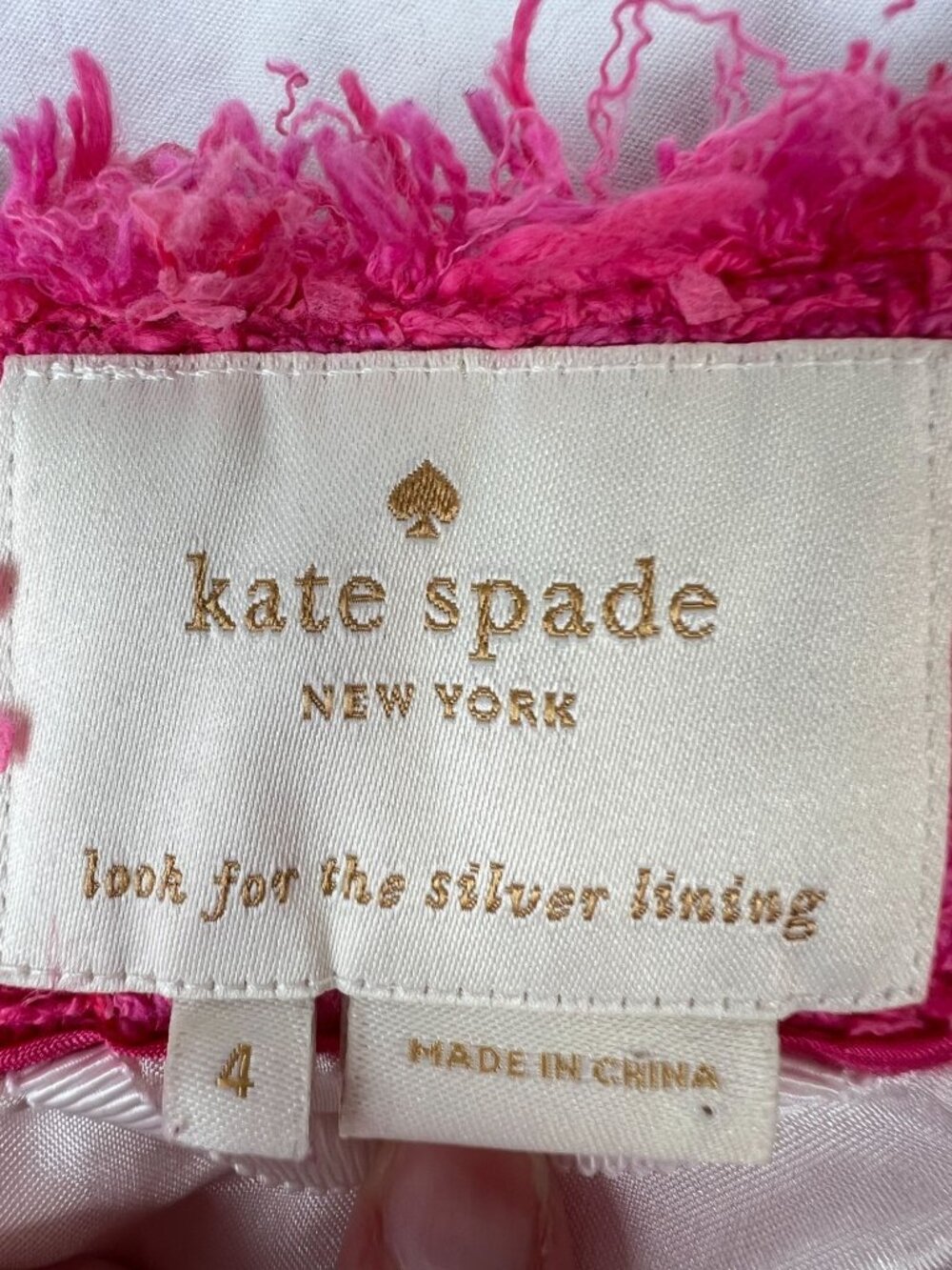 Kate Spade Textured Tweed Bow Short jacket Hot Pink 2013 Spring RTR size 4 - Picture 4 of 12